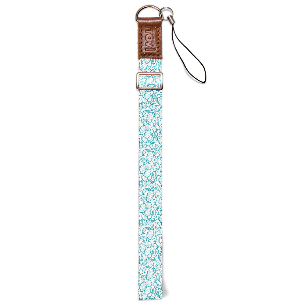 Aqua Floral Lanyard